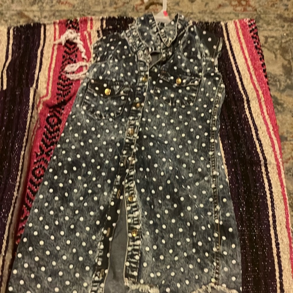Polka Dot Denim Dress